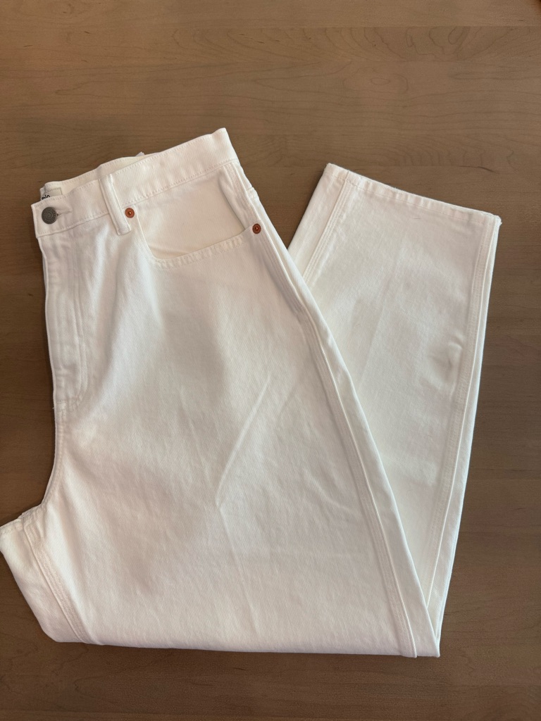 Polo Barrel Leg Women’s White High-Rise Straight Jeans Nwt